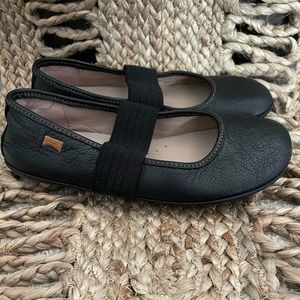 Camper for kids Black leather ballet flats